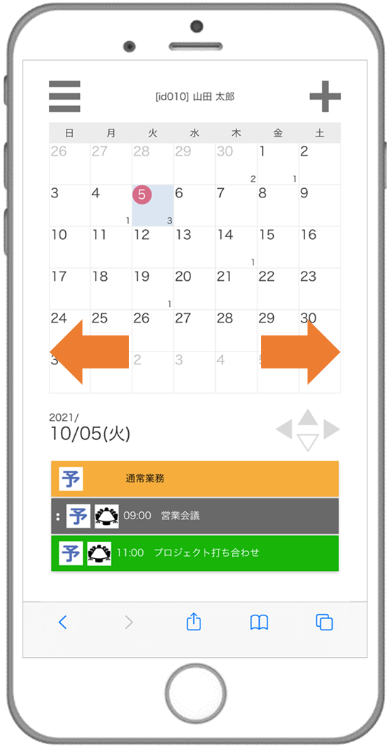 スマホ・スワイプ操作